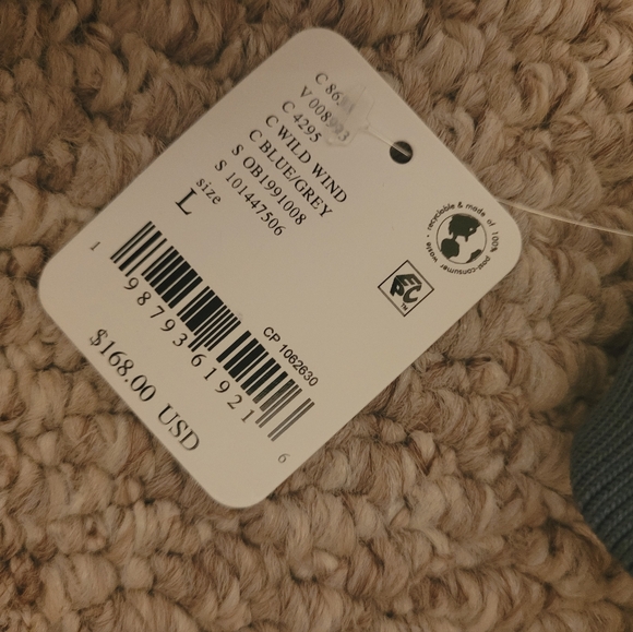 Free People NWT Movement Fleece Sweatshirt 1/2 Zipper Pullover Blue Grey size L - Picture 5 of 5